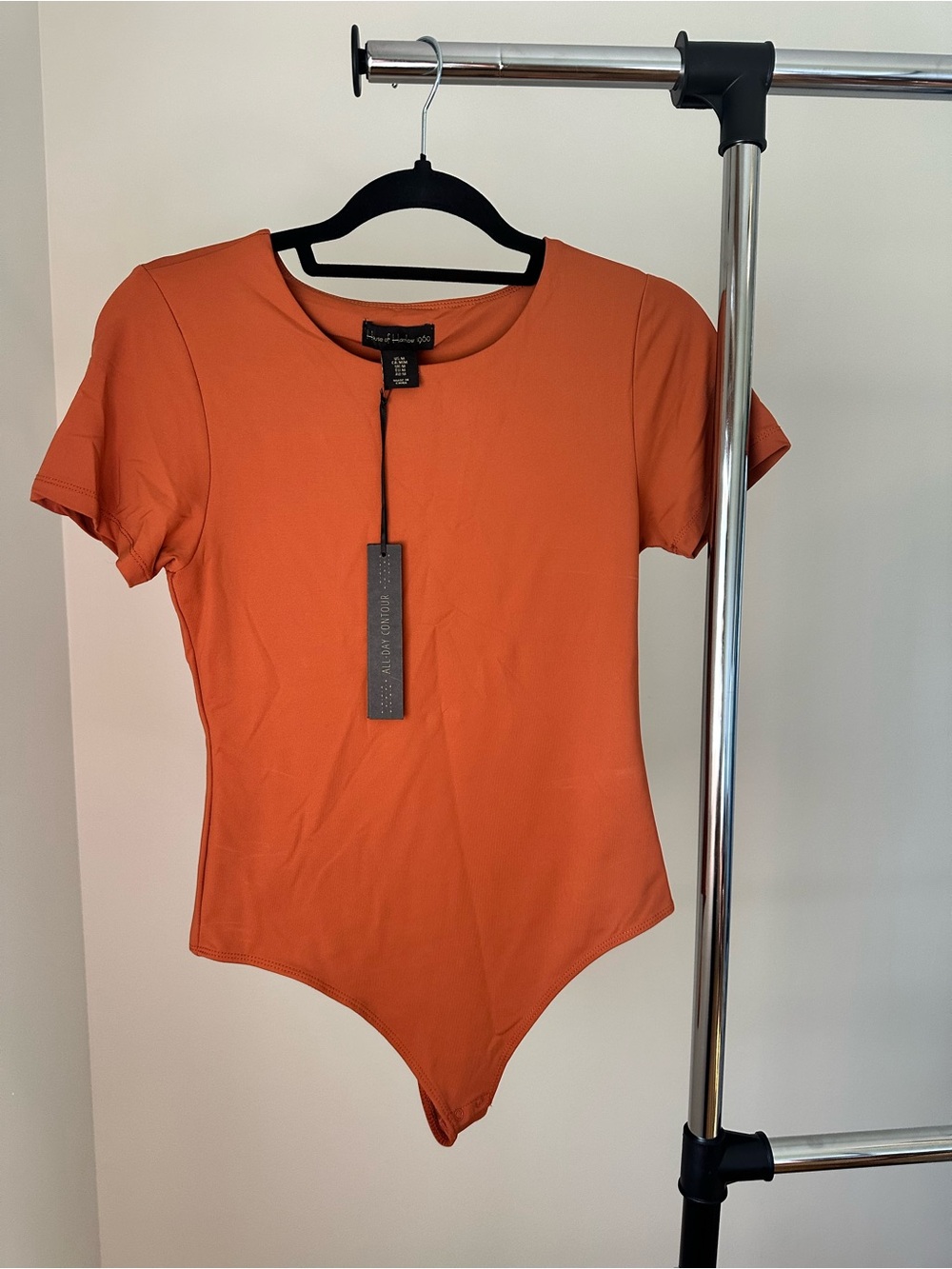 House of Harlow 1960 Orange Short Sleeve Bodysuit